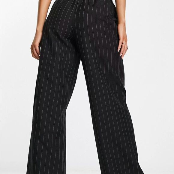 ASOS Design Pull On Pants in Black Stripe US 14 NWT IN PACKAGING - Picture 3 of 7